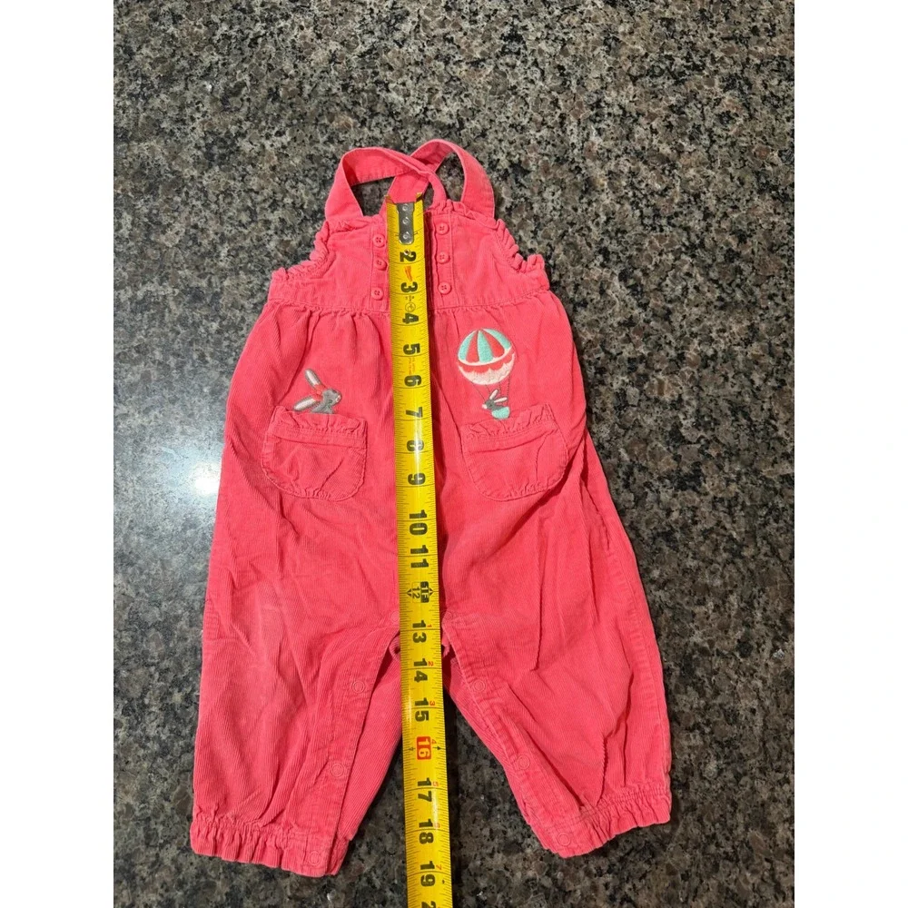 Gymboree Pink Corduroy Bunny Hot Air Balloon Overalls 6-12 Months RN70530